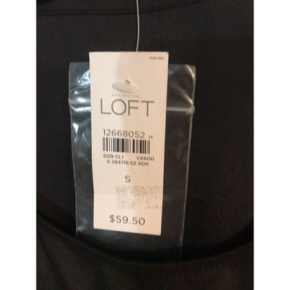 NWT Ann Taylor Loft Black Sequined Striped Tank Shirt Top Small.           W - Picture 3 of 5